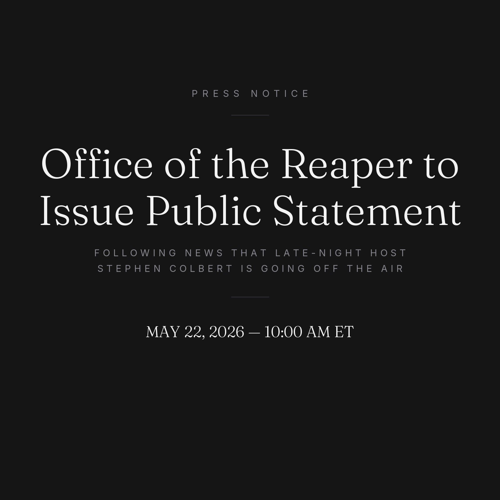 Press notice — headline
